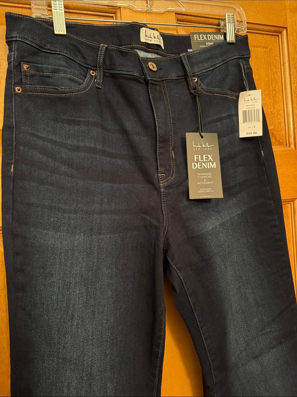 NWT Nicole Miller New York Women’s Dark Indigo SOHO High Rise Bootcut Jeans - 14 - Picture 2 of 7